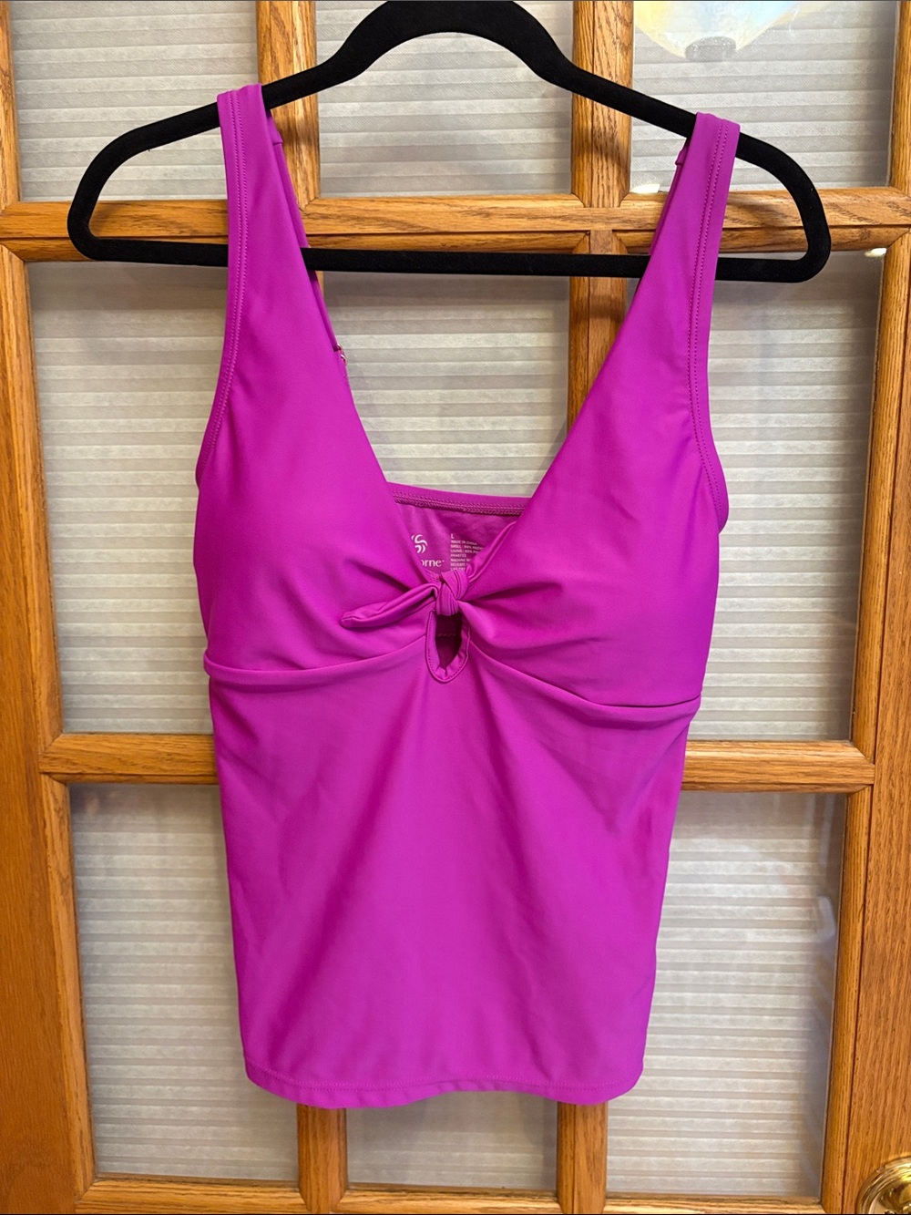 EUC Magenta Knot-Front Tankini Top